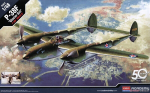 Klijuojamas modelis Academy 12208 P-38F LIGHTING GLACIER GIRL 1/48
