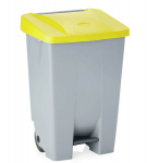 &Scaron;iuk&scaron;lių konteineris su pedalu Denox, 80 l, geltonas