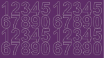 Lipnūs numerių lipdukai Drago, 5 cm, violetinė/blizgūs