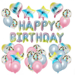 Balionų rinkinys Happy Birthday, 39 vnt.