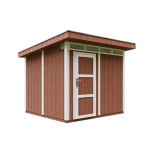 Premium kokybės sodo namelis Timbela M903, 237 x 279 x 294 cm, su dažų rinkiniu Redwood Red
