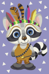 Tapyba pagal skaicius TM Varvikas Racoon - The Indian MC1100e 20x30 cm