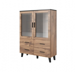 Vitrina Halmar Lotta 120, ruda/juoda