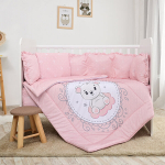 Lorelli vaiki&scaron;kas patalynės komplektas Lily Bear Pink, 60x120 cm, 7 dalių