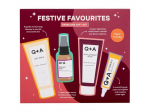 Kosmetikos rinkinys Q+A Festive Favourites: veido prausiklis, 75 ml + veido serumas, 30 ml + veido kremas, 75 ml + paakių kremas, 15 ml
