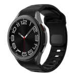 Dirželis Galaxy Watch 6 Classic 47mm 43mm 44mm 40mm silikoninis.,  Juoda