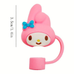 Žavūs Sanrio personažų &scaron;iaudelių dangteliai - daugkartiniai plastikiniai apsauginiai dangteliai., 6vnt/komplektas