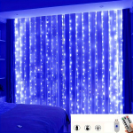 1 vnt. 600LED Užuolaidų Lemputės, Varinės String Lempos, USB Valdomos Pasaki&scaron;kos Lemputės., Mėlyna