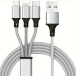 3-in-1 USB įkrovimo laidas, Sidabrinis