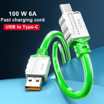 Greitas įkrovimas USB-C kabelis 100W 6A, 2 m / 6,56 pėd