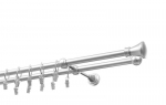 Dvigubas karnizas metalinis 16 mm + 16 mm ELIZA, 360 cm, matinio chromo