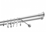 Dvigubas karnizas metalinis 19 mm + 19 mm OLIMP, 150 cm, nerūdijančio plieno