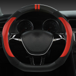 Stilingas D Formos Vairo Užvalkalas - Dirbtinė Oda, Neslystantis ir Prakaitą Absorbuojantis. , Track Red-D Type (1855 Suede) Novatori&scaron;ka automobilio apdaila