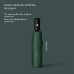 Automatinis sulankstomas skėtis su UV apsauga. ,  Juodai žalia