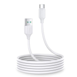 USB, USB C tipo įkrovimo ir duomenų perdavimo kabelis 3A 2m, baltas