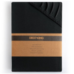 DecoKing jersey Amber Black paklodė su guma čiužiniui, 180x200 cm