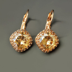 Auskarai moterims DiamondSky &bdquo;Vintage IV (Golden Shadow)&ldquo; su Swarovski kristalais