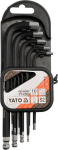 &Scaron;e&scaron;iakampių raktų komplektas su &scaron;arnyru Yato Hex tipas L 1,27-10mm (YT-0560), 10 vnt.