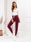 Moteri&scaron;kos bordo spalvos laisvalaikio kelnės Lilit PLR070-47028-XXL