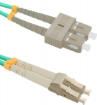 &bdquo;Qoltec&ldquo; &scaron;viesolaidinis jungiamasis kabelis LC/UPC &ndash; SC/UPC | Daugiamodis | 50/125 | OM4 | Dvipusis | 5 m