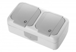 Dviguba rozetė su įžeminimu, IP54, 10A, 240V