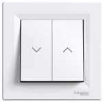 Schneider Electric Asfora dvigubas jungiklis žaliuzėms, baltas, 10ax 250v