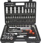 Galvučių ir raktų rinkinys Geko G10151, 1/4", 1/2", 108 dalių