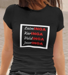 Moteri&scaron;ki mar&scaron;kinėliai &bdquo;Laiminga, karinga, valdinga, įnoringa&ldquo;, juodi