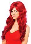 Perukas Long Wavy Red, raudonas