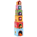 Pastatyk bok&scaron;tą i&scaron; gyvūnų, Djeco Cubes Topanifarm, D0J09108