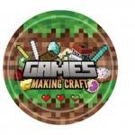 Vienkartinės lėk&scaron;tutės Minecraft 23cm, 10 vnt.