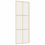 Stumdomos durys auksinės 76x205cm stiklas ir aliuminis 155154