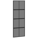 Stumdomos durys juodos 76x205cm grūdintas stiklas/aliuminis 155225