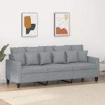 Trivietė sofa, &scaron;viesiai pilkos spalvos, 180cm, audinys
