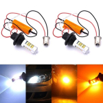 2x LED lemputės PY21W, BAU15S 12-18V CANBUS krypties + dienos DRL