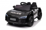 Dvivietis vaiki&scaron;kas elektromobilis Audi R8 Police, juodas