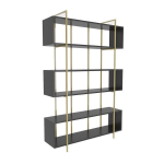 Knygų lentyna Kalune Design Bruti 875ZNA4509, auksinė/juoda