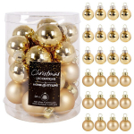 Kalėdiniai eglutės žaisliukai, stikliniai, 2,5 cm, 24 vnt. Orion, Kalėdiniai eglutės žaisliukai stiklinė auksinė 2,5 cm 24 vnt.