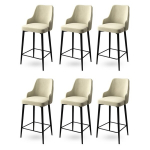 Baro kėdės rinkinys (6 vienetai) Enox - Cream, Black