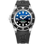 Vyrų automatinis laikrodis Bobroff BF0003i-BFSTN - Silikoninis dirželis - Mėlyna - 44MM