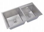 Dvigubo dubens virtuvės kriauklė INOX 78x43 + dozatorius, krep&scaron;ys, be skylės