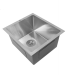 Vieno dubens virtuvės kriauklė Inox 37x45 + dozatorius, krep&scaron;elis, be skylės