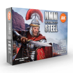 Akrilinių dažų rinkinys AK Interactive Non Metallic Metal Steel, 6 spalv.