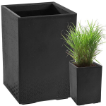 Gėlių lysvė KARO 400x400x600 betoninė ECO perdirbta - juoda LA992-04 Lamela