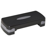 Stepper Aerobic Stepper 2 pakopų, auk&scaron;čio reguliavimas 10&ndash;15 cm, neslystantis fitneso stepperis, mini stepperis namams ir namų biurui, juodas + pilkas