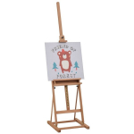 Molbertas su rėmu Atelier molbertas Reguliuojamas auk&scaron;tis ir kampas su daiktų dėtuve Bukmedžio natūralus 53 x 50,5 x 171-230 cm