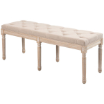Sėdimoji sofa Vintage dizainas Vintage sofa, sagų siuvimas, tekintos kojos, Shabby Chic, kreminė + balta