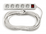 Prailgintuvas su 5 lizdais, 10m laidas, 3000w, su jungikliu