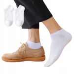 Kojinės BAWEŁNA 100 % patogios UNISEX medvilnės 38-44 WHITE WZ07_WHITE, 38-44