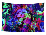 Sienų apdaila UV FLUORESCENT GOBELIN ODBLASK 150x150cm XL Lion, Sienų apdaila UV FLUORESCENT GOBELIN ODBLASK 150x150cm XL Lion